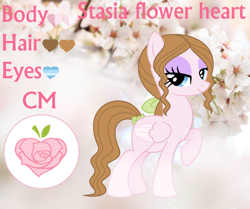 Size: 1280x1072 | Tagged: safe, artist:cindystarlight, imported from derpibooru, oc, oc:flower heart, pegasus, pony, female, mare, reference sheet, solo