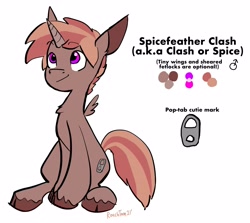 Size: 3254x2897 | Tagged: safe, artist:roachtoon, imported from derpibooru, oc, oc only, oc:spicefeather clash, alicorn, unicorn, alicorn oc, doodle, high res, horn, pink eyes, reference sheet, simple background, sketch, solo, two toned mane, unicorn oc, unshorn fetlocks, white background, wings