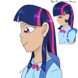 Size: 2000x2000 | Tagged: safe, artist:wrath-marionphauna, imported from derpibooru, twilight sparkle, equestria girls, bag, clothes, high res, human coloration, redraw, simple background, solo, transparent background