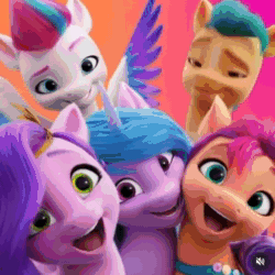 Size: 720x720 | Tagged: safe, imported from derpibooru, hitch trailblazer, izzy moonbow, sunny starscout, zipp storm, my little pony: the movie, spoiler:my little pony: a new generation, animated, earrape, g5, loud, my little pony: a new generation, sound, video, webm