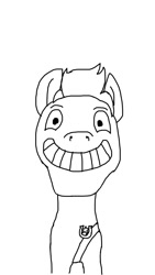 Size: 640x1136 | Tagged: safe, artist:php149, imported from derpibooru, hitch trailblazer, earth pony, pony, 1000 hours in ms paint, g5, monochrome, my little pony: a new generation, smiling