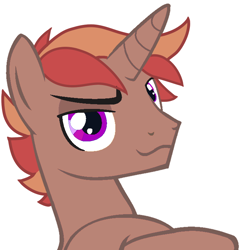 Size: 704x732 | Tagged: safe, artist:roachtoon, imported from derpibooru, oc, oc only, oc:spicefeather clash, unicorn, horn, icon, simple background, smiling, smirk, smug, solo, unicorn oc, white background