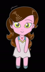 Size: 1210x1930 | Tagged: safe, artist:wrath-marionphauna, imported from derpibooru, oc, oc only, oc:color breezie, equestria girls, chibi, clothes, dress, jewelry, necklace, shoes, solo