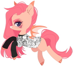 Size: 1024x929 | Tagged: safe, artist:miioko, imported from derpibooru, oc, oc only, bat pony, pony, bat pony oc, bat wings, clothes, ear fluff, eyelashes, female, hoof polish, mare, simple background, solo, transparent background, wings