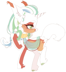 Size: 1024x1118 | Tagged: safe, artist:miioko, imported from derpibooru, oc, oc only, pony, unicorn, clothes, ear fluff, eyelashes, horn, looking back, simple background, solo, transparent background, unicorn oc