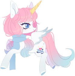 Size: 1024x1032 | Tagged: safe, artist:miioko, imported from derpibooru, oc, oc only, alicorn, pony, alicorn oc, clothes, female, horn, looking back, mare, scarf, simple background, solo, transparent background, wings