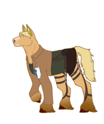 Size: 3600x4300 | Tagged: safe, artist:sashakruchkinatv, imported from derpibooru, earth pony, pony, attack on titan, clothes, male, ponified, reiner braun, simple background, solo, stallion, transparent background