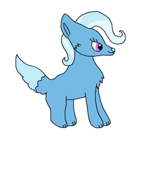 Size: 590x620 | Tagged: safe, artist:spytwiverse, imported from derpibooru, trixie, chest fluff, female, full body, race swap, side view, simple background, smiling, solo, tail, white background