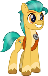 Size: 1024x1609 | Tagged: safe, artist:emeraldblast63, imported from derpibooru, hitch trailblazer, earth pony, pony, full body, g4, g5, g5 to g4, grin, hooves, male, my little pony: tell your tale, simple background, smiling, solo, stallion, standing, tail, three quarter view, transparent background, unshorn fetlocks