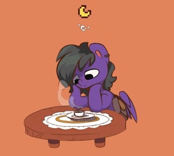 Size: 924x827 | Tagged: safe, artist:luneinspace, imported from derpibooru, oc, oc only, oc:darline, pegasus, pony, pony town, :t, aesthetics, backpack, coffee cup, cup, derp, pegasus oc, sad, solo