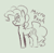 Size: 144x140 | Tagged: safe, artist:anonymous, pinkie pie, earth pony, pony, aggie.io, female, lowres, mare, monochrome, simple background, smiling, solo, text