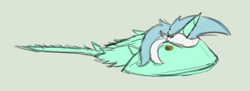 Size: 473x173 | Tagged: safe, artist:firecracker, lyra heartstrings, unicorn, aggie.io, female, horn, horseshoe crab, simple background, solo, species swap