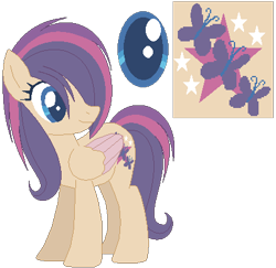 Size: 413x402 | Tagged: safe, artist:juliahtf, imported from derpibooru, oc, oc only, oc:sparkle butterfly, base used, beige fur, colored wings, hair over one eye, magical lesbian spawn, offspring, parent:fluttershy, parent:twilight sparkle, parents:twishy, simple background, solo, transparent background, wings