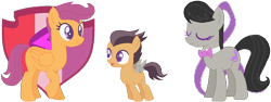 Size: 988x370 | Tagged: safe, artist:juliahtf, imported from derpibooru, octavia melody, scootaloo, oc, oc:wolf spirit, pegasus, alternate hairstyle, base used, colored wings, crack ship offspring, crack shipping, female, filly, foal, magical lesbian spawn, male, mother and child, mother and son, offspring, older, older scootaloo, parent:octavia melody, parent:scootaloo, parents:scootavia, pegasus oc, scootavia, shipping, simple background, solo, transparent background, wings