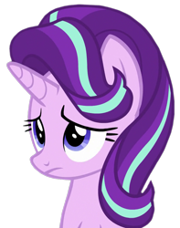 Size: 683x865 | Tagged: safe, artist:twilyisbestpone, edit, edited screencap, imported from derpibooru, screencap, starlight glimmer, pony, unicorn, background removed, bust, mane, not a vector, sad, simple background, transparent background