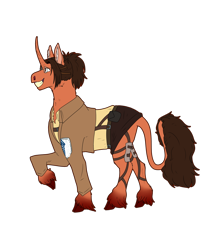 Size: 3600x4300 | Tagged: safe, artist:sashakruchkinatv, imported from derpibooru, pony, unicorn, attack on titan, clothes, hanji zoe, ponified, simple background, solo, transparent background