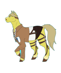 Size: 3600x4300 | Tagged: safe, artist:sashakruchkinatv, imported from derpibooru, earth pony, pony, attack on titan, clothes, erwin smith, male, ponified, simple background, solo, stallion, transparent background