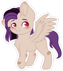 Size: 1089x1235 | Tagged: safe, artist:stormcloud-yt, imported from derpibooru, oc, oc only, pegasus, pony, bandaid, blushing, chest fluff, pegasus oc, simple background, solo, transparent background, wings