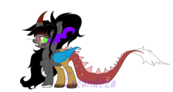 Size: 5728x3040 | Tagged: safe, artist:encandeza, imported from derpibooru, oc, draconequus, base used, curved horn, draconequus oc, horn, simple background, sombra eyes, transparent background