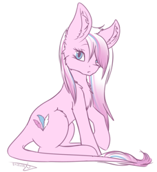 Size: 2338x2564 | Tagged: safe, artist:maneblue, imported from derpibooru, oc, oc only, earth pony, pony, chest fluff, ear fluff, earth pony oc, high res, raised hoof, simple background, solo, white background