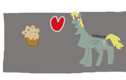 Size: 4495x2834 | Tagged: safe, artist:hunkster, imported from derpibooru, derpy hooves, pegasus, 1000 hours in ms paint, female, food, long neck, mare, muffin