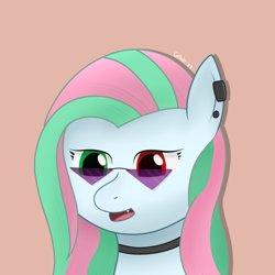 Size: 1200x1200 | Tagged: safe, artist:cobaltskies002, imported from derpibooru, oc, oc only, pegasus, collar, ear piercing, earring, female, heterochromia, icon, jewelry, mare, pegasus oc, piercing, sunglasses, two toned mane