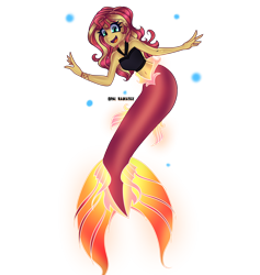 Size: 2520x2660 | Tagged: safe, artist:opal_radiance, imported from derpibooru, sunset shimmer, mermaid, equestria girls, mermaidized, species swap, underwater