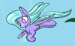 Size: 253x158 | Tagged: safe, artist:firecracker, flitter, pegasus, pony, aggie.io, female, flying, mare, smiling, solo, spread wings, tentacles, wings