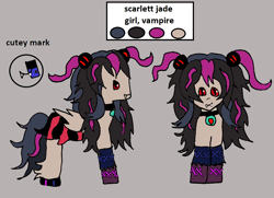 Size: 1140x825 | Tagged: safe, artist:ask-luciavampire, imported from derpibooru, oc, oc:scarlett jade, pony, undead, vampire, ask ponys gamer club, female, tumblr