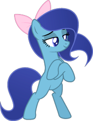 Size: 626x818 | Tagged: safe, artist:tanahgrogot, imported from derpibooru, oc, oc only, oc:starnight, base used, bipedal, bow, hair bow, simple background, solo, transparent background
