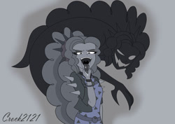 Size: 1280x905 | Tagged: safe, artist:crock2121, imported from derpibooru, adagio dazzle, equestria girls, equestria girls series, sunset's backstage pass!, spoiler:eqg series (season 2), clothes, female, monochrome, shadow, simple background, tongue out