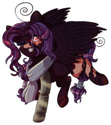 Size: 1147x1285 | Tagged: safe, artist:stormcloud-yt, imported from derpibooru, oc, oc only, pegasus, pony, clothes, grin, one eye closed, pegasus oc, scar, scarf, simple background, smiling, solo, transparent background, wings, wink