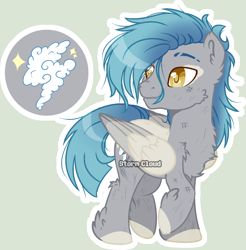 Size: 1260x1279 | Tagged: safe, artist:stormcloud-yt, imported from derpibooru, oc, oc only, pegasus, pony, base used, chest fluff, colored hooves, ear fluff, looking back, male, offspring, parent:rarity, parent:thunderlane, parents:rarilane, pegasus oc, solo, stallion, wings