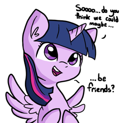 Size: 701x692 | Tagged: safe, artist:tjpones edits, color edit, edit, edited edit, editor:dgck81lnn, editor:lilliz, imported from derpibooru, twilight sparkle, alicorn, pony, adorkable, adorkable twilight, bronybait, colored, cute, dialogue, dork, female, horn, open mouth, princess of friendship, question mark, simple background, solo, spread wings, talking, tjpones is trying to murder us, twiabetes, twilight sparkle (alicorn), white background, wings
