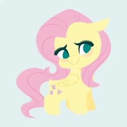 Size: 2048x2048 | Tagged: safe, artist:ethereanunicorn, imported from derpibooru, fluttershy, pegasus, pony, chibi, cute, high res, lineless, no pupils, shyabetes, simple background, solo