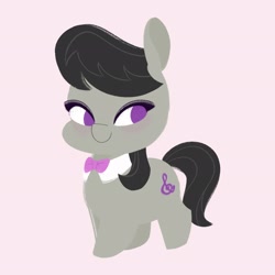 Size: 2048x2048 | Tagged: safe, artist:ethereanunicorn, imported from derpibooru, octavia melody, earth pony, pony, chibi, high res, lineless, necktie, no pupils, simple background, solo
