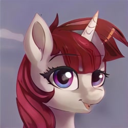 Size: 1024x1024 | Tagged: safe, imported from derpibooru, oc, pony, unicorn, ai content, ai generated, bust, generator:thisponydoesnotexist, horn, portrait, solo