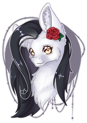 Size: 2059x2912 | Tagged: safe, artist:maneblue, imported from derpibooru, oc, oc only, earth pony, pony, chest fluff, earth pony oc, eyelashes, female, flower, flower in hair, mare, rose, simple background, transparent background