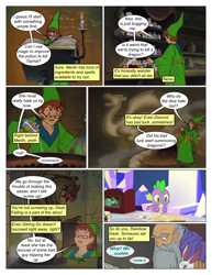 Size: 612x792 | Tagged: safe, artist:greatdinn, artist:newbiespud, edit, edited screencap, imported from derpibooru, screencap, spike, dragon, comic:friendship is dragons, book, clothes, collaboration, comic, dialogue, glasses, male, screencap comic, thinking