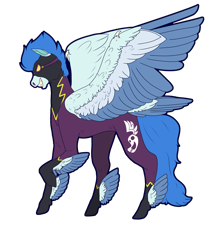Size: 3600x4300 | Tagged: safe, artist:sashakruchkinatv, imported from derpibooru, nightshade, pony, clothes, costume, feathered fetlocks, shadowbolts, shadowbolts costume, simple background, solo, tail, tail feathers, transparent background