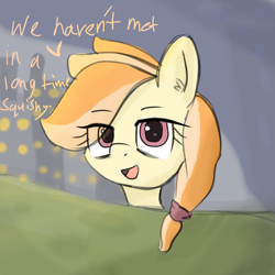 Size: 768x768 | Tagged: safe, artist:cherro, imported from derpibooru, oc, oc only, oc:safe haven, pony, building, dialogue