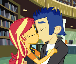 Size: 1280x1075 | Tagged: safe, artist:brightstar40k, imported from derpibooru, flash sentry, sunset shimmer, human, equestria girls, female, flashimmer, kiss on the lips, kissing, male, shipping, straight
