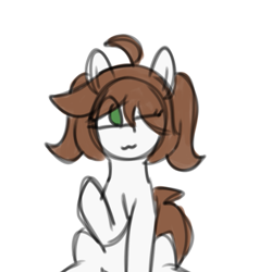 Size: 777x778 | Tagged: safe, artist:seylan, imported from derpibooru, oc, oc only, oc:cherro, earth pony, pony, digital art, one eye closed, simple background, solo, transparent background