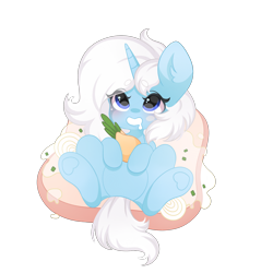 Size: 2000x2000 | Tagged: safe, artist:yomechka, imported from derpibooru, oc, oc only, pony, unicorn, chibi, female, high res, horn, lying down, on back, simple background, solo, transparent background, underhoof, unicorn oc