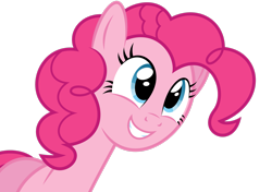 Size: 2917x2056 | Tagged: safe, artist:soren-the-owl, imported from derpibooru, pinkie pie, earth pony, pony, bust, female, grin, high res, mare, simple background, smiling, solo, transparent background, vector