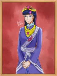 Size: 768x1024 | Tagged: safe, artist:lencai123, imported from derpibooru, twilight sparkle, human, big crown thingy, clothes, element of magic, female, humanized, jewelry, regalia, solo