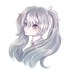 Size: 2000x2000 | Tagged: safe, artist:tanatos, imported from derpibooru, earth pony, pony, anime, bust, female, hatsune miku, high res, long hair, mare, pigtails, ponified, portrait, sketch, solo, vocaloid