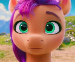 Size: 965x804 | Tagged: safe, imported from derpibooru, screencap, sunny starscout, earth pony, pony, spoiler:my little pony: a new generation, cropped, female, g5, mare, my little pony: a new generation, solo, surprised