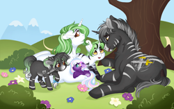 Size: 3500x2200 | Tagged: safe, artist:roselord, imported from derpibooru, oc, bat pony, pony, unicorn, zebra, high res