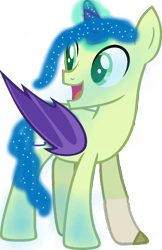 Size: 856x1319 | Tagged: safe, artist:x9, imported from derpibooru, oc, oc only, oc:宇宙星河, hybrid, pony, derpibooru community collaboration, 2023 community collab, bat wings, horn, simple background, solo, transparent background, wings